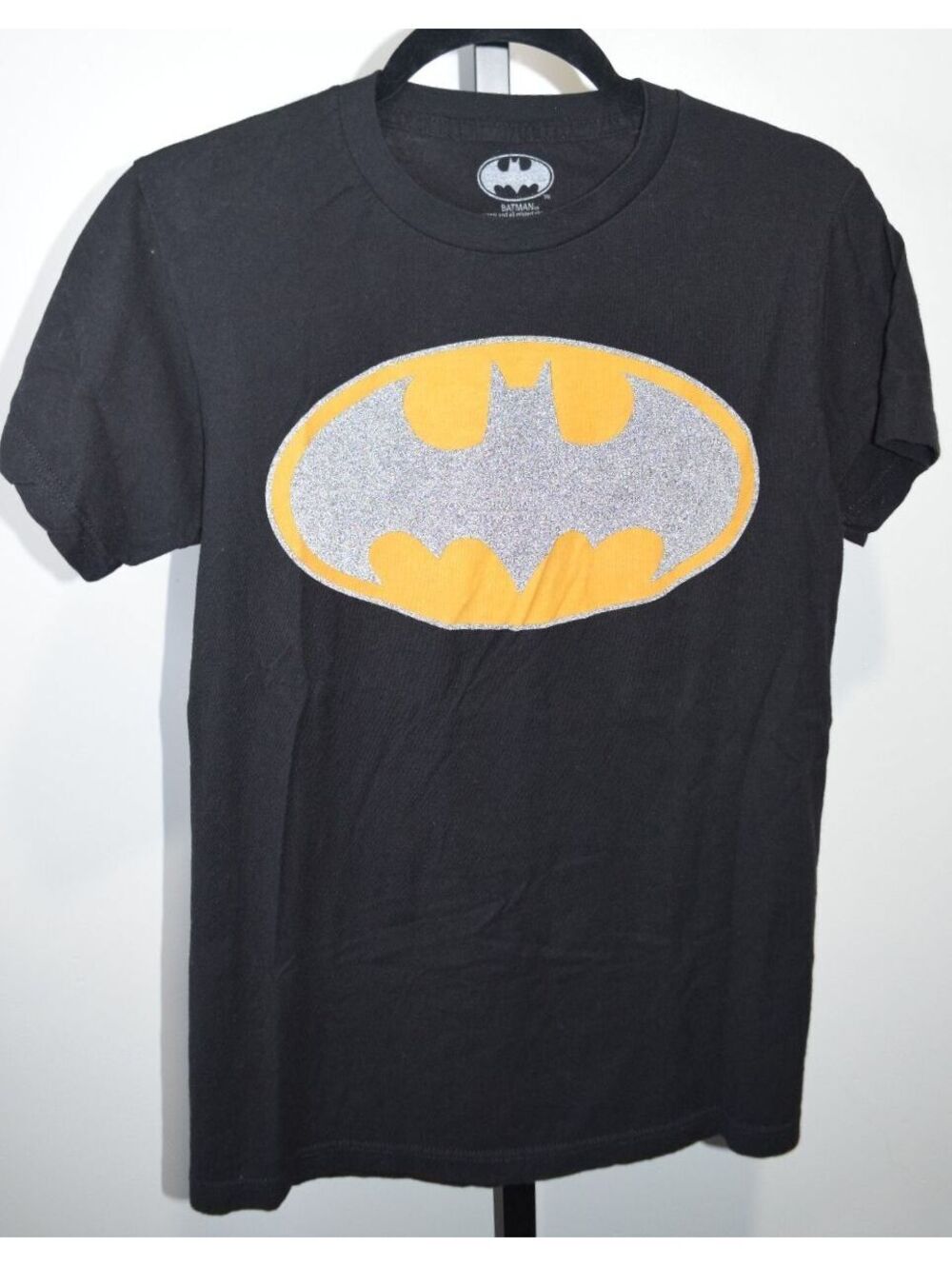Batman Logo Black Cotton T-Shirt Size Small